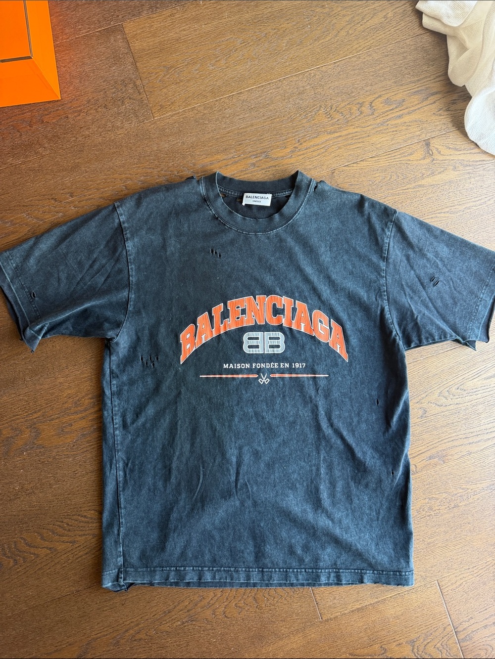 Balenciaga Unisex Black Logo Burnout Tee Size XS $800